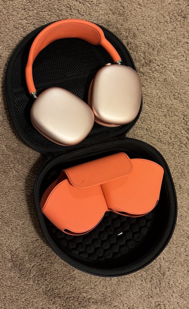 Apple AirPods Max (2020) With Black Carry On Case -orange