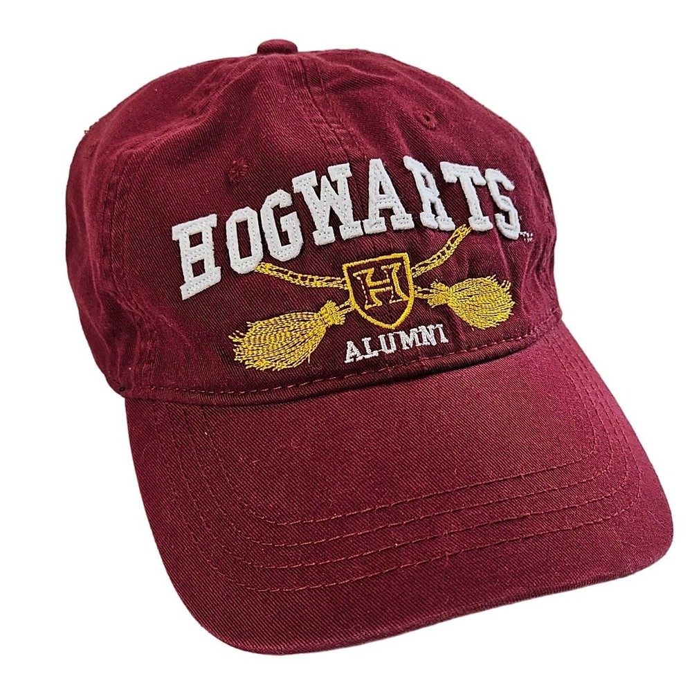 Harry Potter Hat Cap Adjustable Maroon Hogwarts Alumni Embroidered Logo Adults