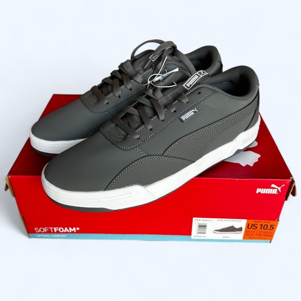 PUMA Men's Skate Sneaker SoftFoam Lace Up Shoes Gray Size 10.5