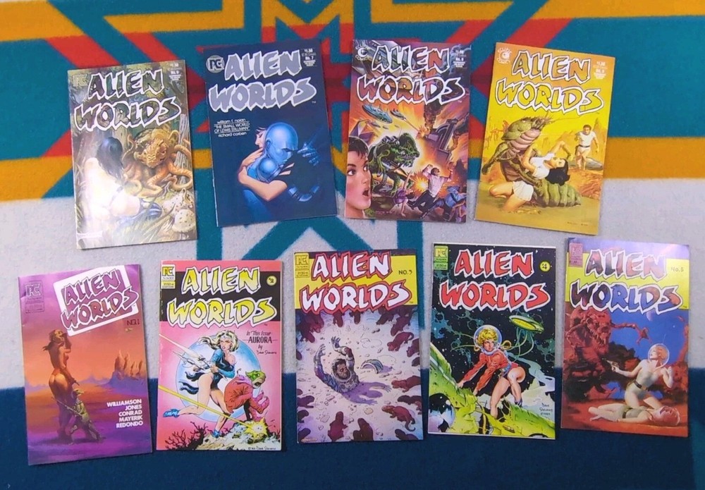 Vintage Alien Worlds Comic Book Lot #1-9 Eclipse Comics Fantasy Sci Fi Erotic