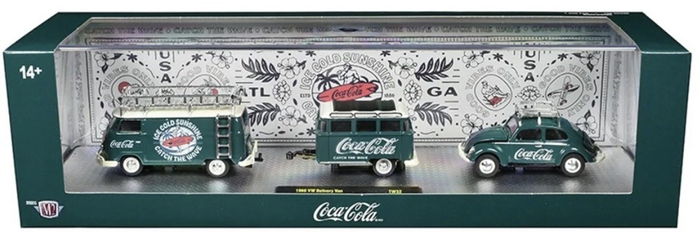 M2 MACHINES AUTO HAULERS 1960 VW DELIVERY VAN & 1953 VW BEETLE DELUXE COCA-COLA