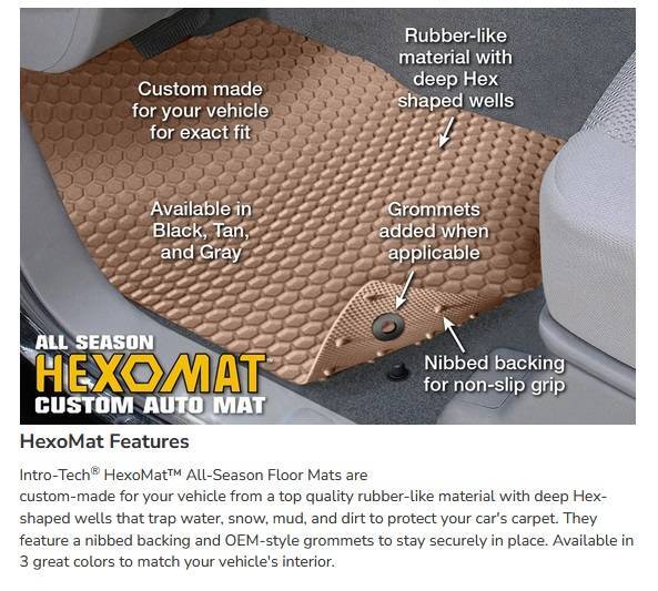 Full set 2-row HexoMat rubber floor mats for SUBARU made in USA-image
