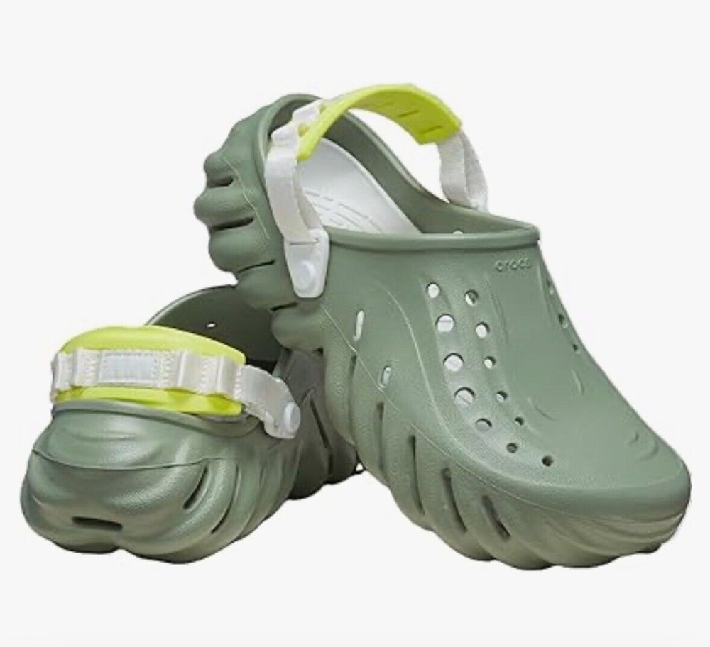 Crocs Echo Clogs Sandals Shoes Sport Mode Moss Green Men's Size 11 207937-308