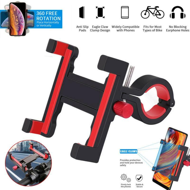 360° Adjustable Motorcycle Handlebar Phone Holder & Rearview Mirror  