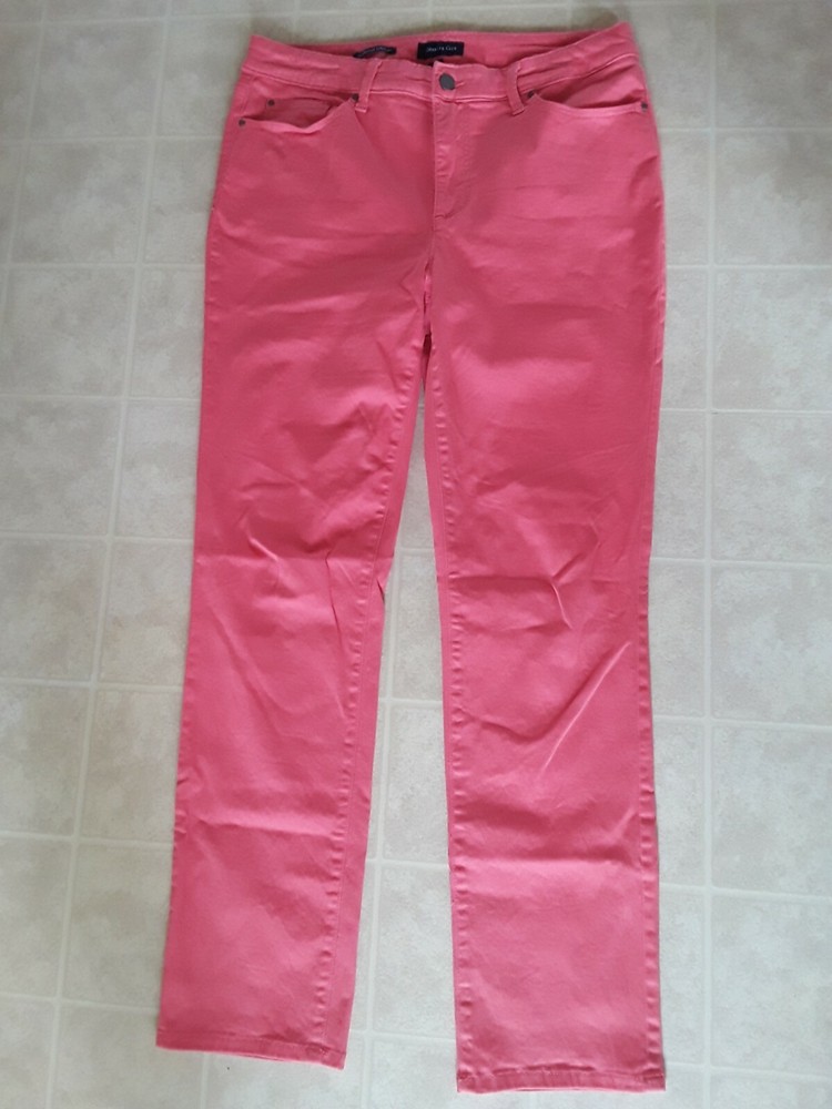 Charter Club Lexington Straight Coral  Denim Jeans Women Size 12