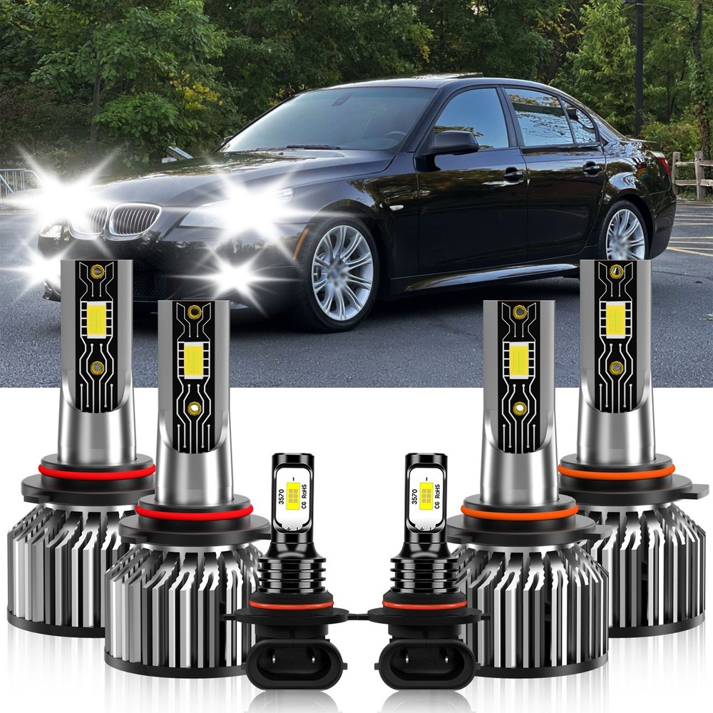 For BMW 535i 1991-1993 6x Combo 9005+9006+9145 LED Headlight Bulbs Fog light