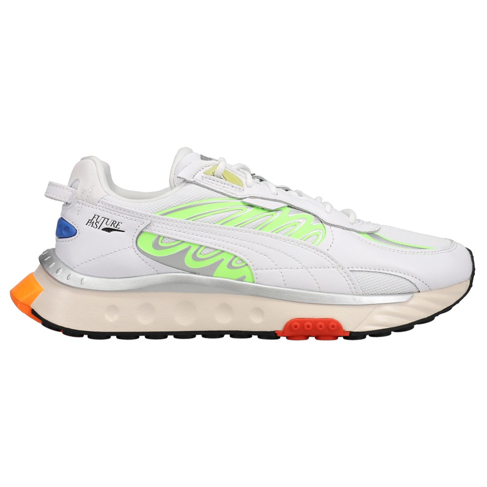 PUMA Wild Rider Tecno Lace-Up Mens Green White Sneakers Casual Shoes 38159603
