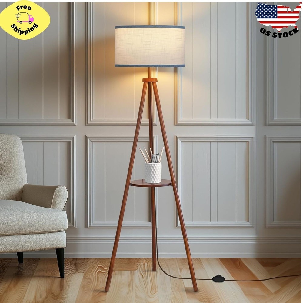 Modern Floor Lamp with Shelf for Living Room - Stylish Standing Light