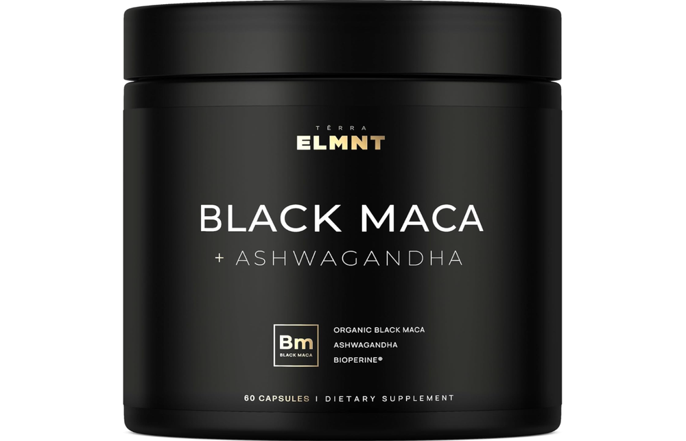 40,000mg 40:1 Organic Black Maca Root for Men + Ashwagandha, 100% Pure Peruvian