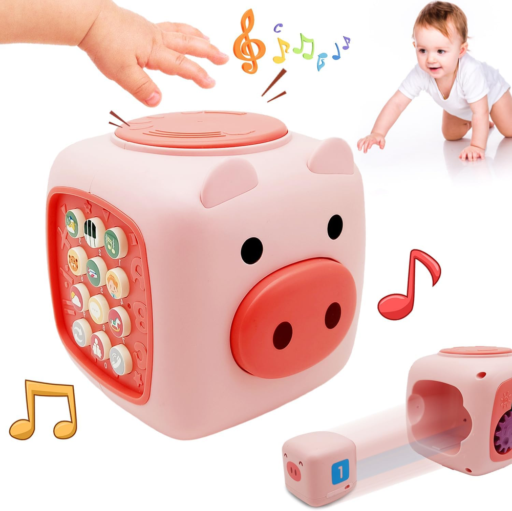 6-in-1 Montessori Busy Cube Sensory Toy for Toddlers 18M+ Learning Fine Motor Skills