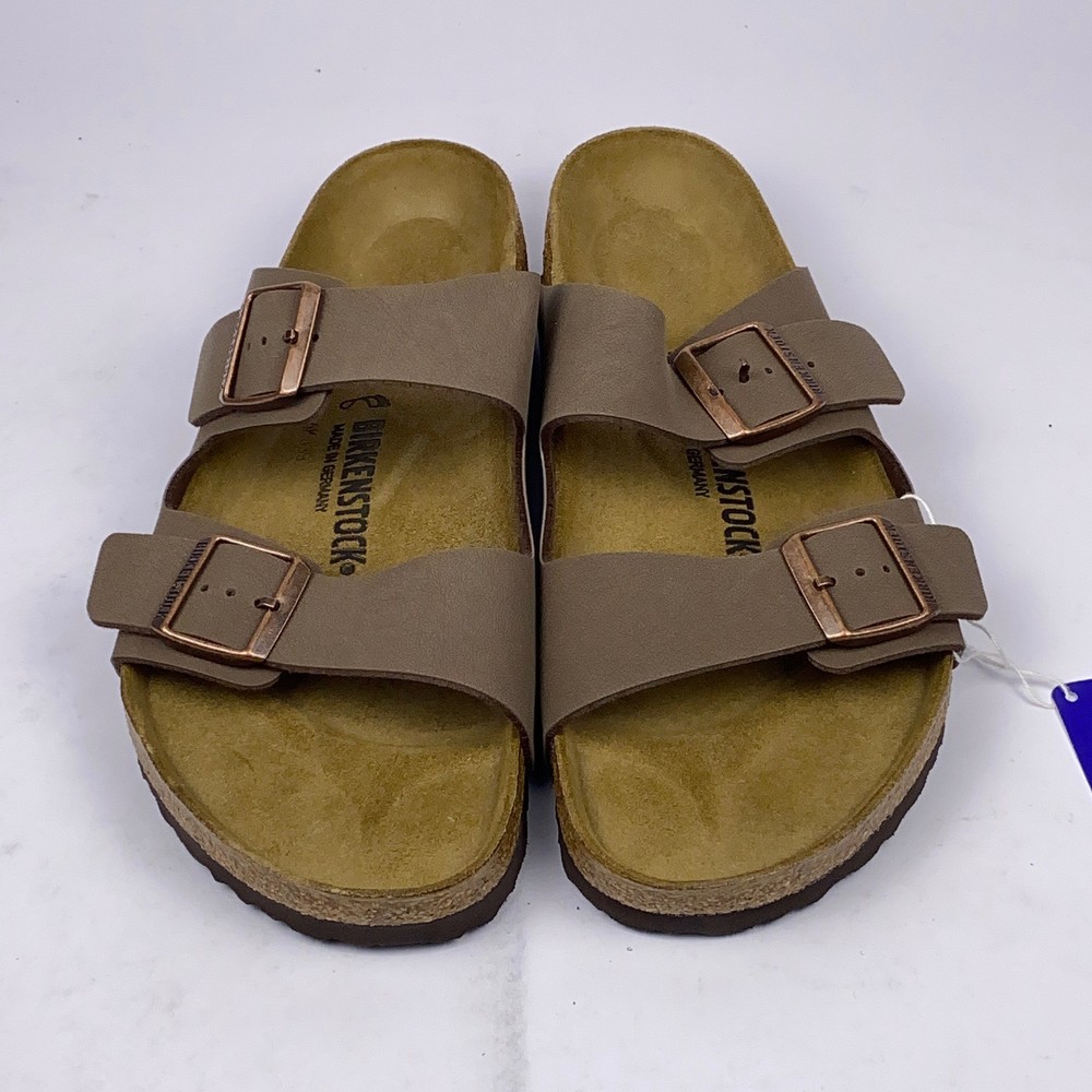 Birkenstock Arizona Sandals Men's 10 Mocca Brown Two Strap Slides EU 43