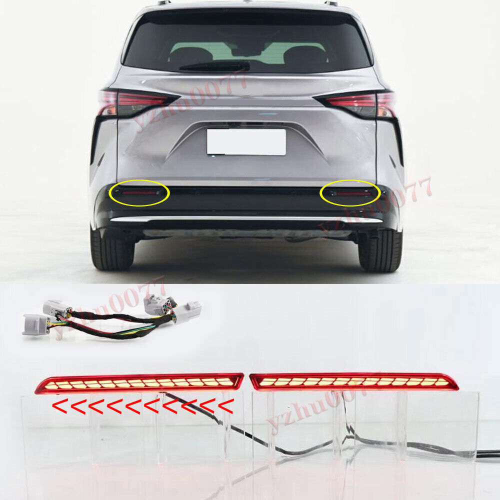 2021-2023 Toyota Sienna LED Rear Bumper Fog Brake Turn Lights  