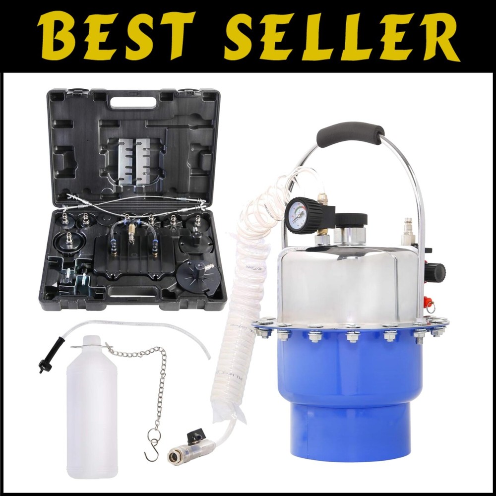 Professional Brake Bleeder Kit with Adapters and Oil Collection Bottle