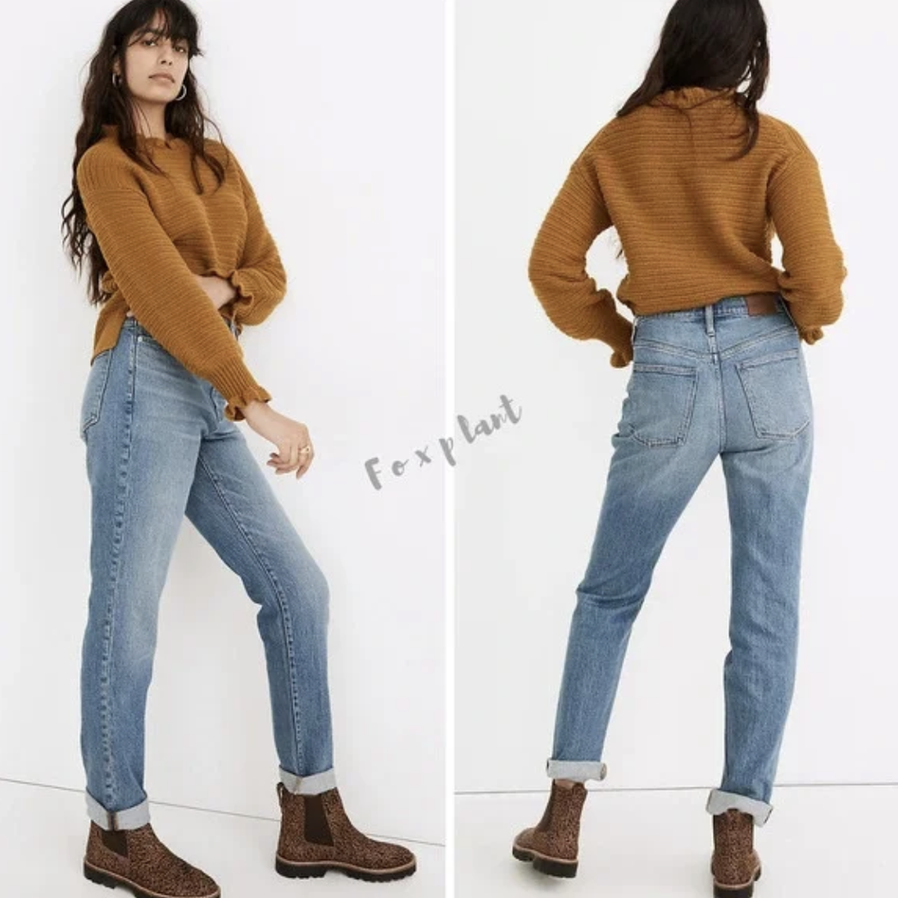 Madewell High-Rise Slim Boyjean in Neal Wash TENCEL Denim Size 27 NWOT