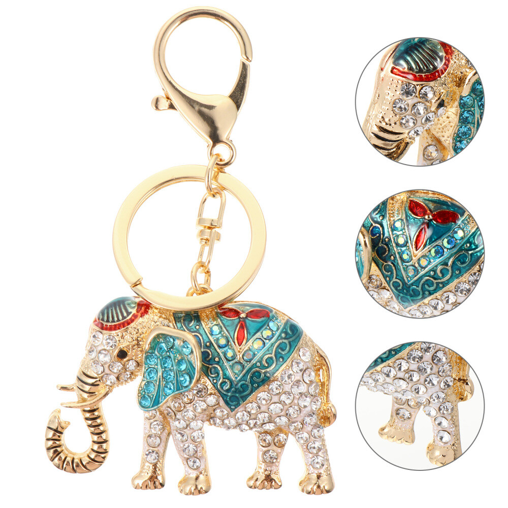 Elephant Gifts for Women Wooden Keychain Bags Car Pendant Miss