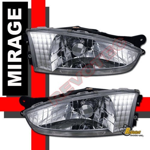 97-02 Mitsubishi Mirage 2Dr Coupe Chrome Headlights Lamps RH + LH