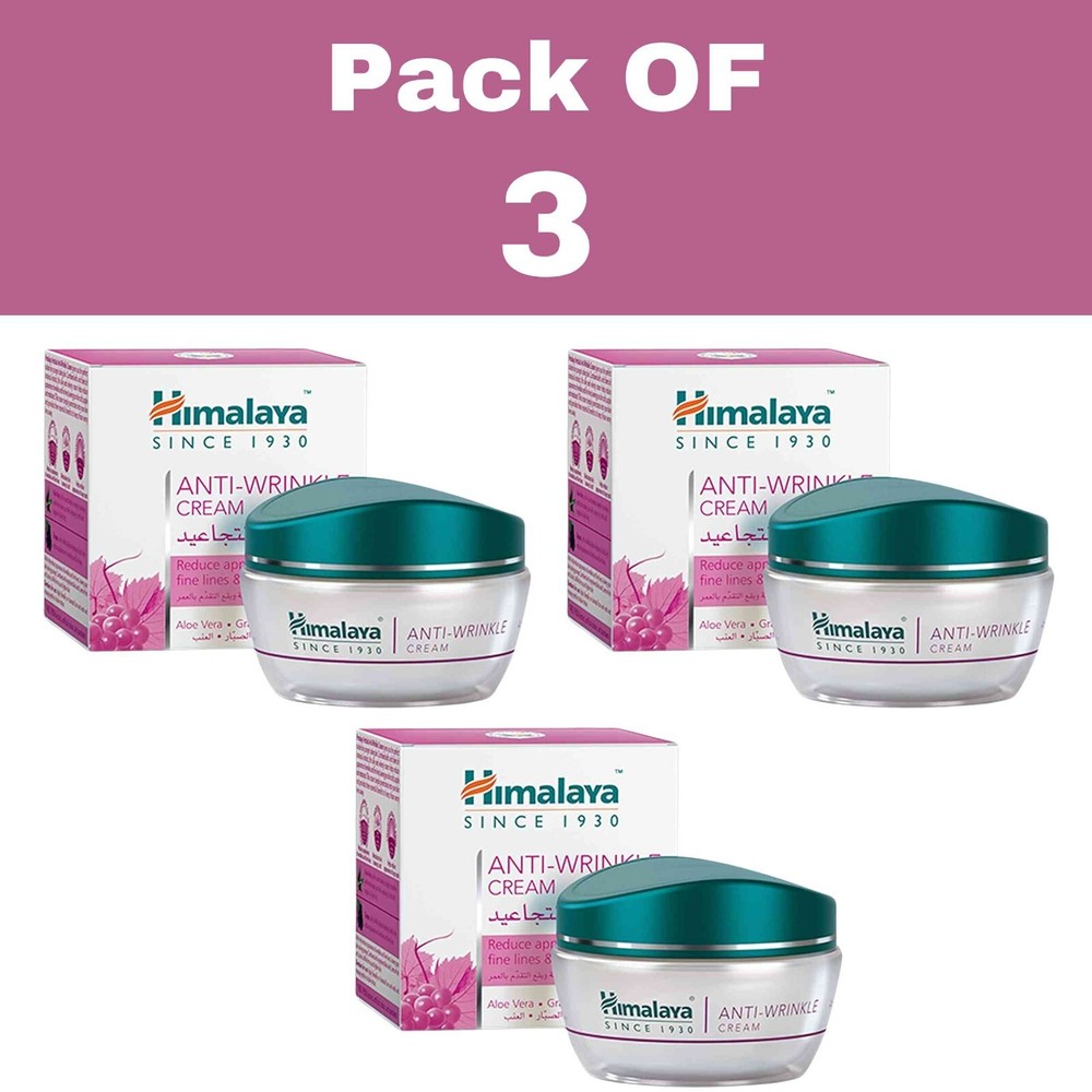 Himalaya Anti-Wrinkle Cream for Men & Women with Aloe Vera & Grapes 50g 3-Pack