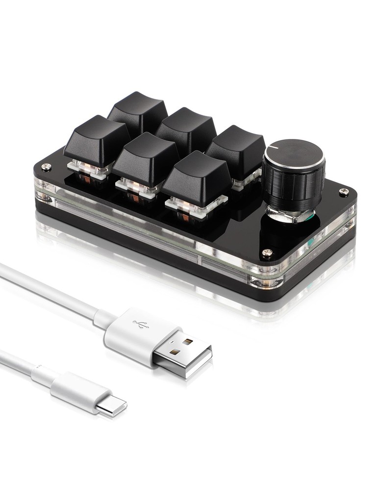 USB Mini 6Key Keypad Mechanical Programmable Gaming Keyboard Portable One Han...