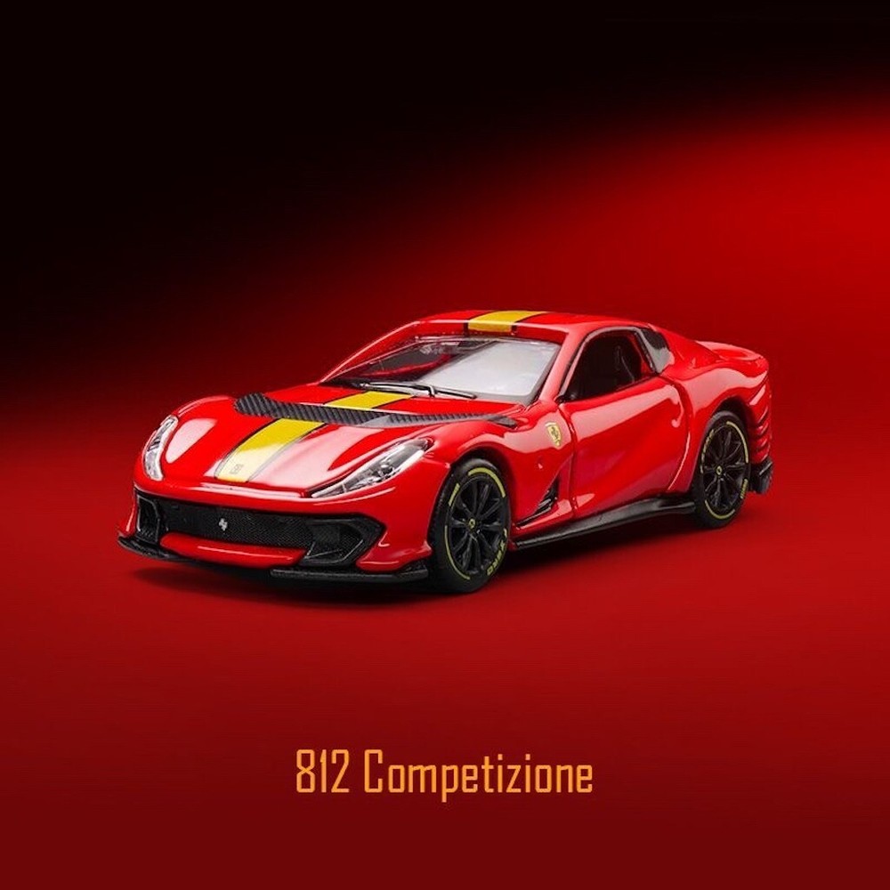 Bburago 1:64 Red Ferrari 812 Competizione Sports Model Diecast Metal Car