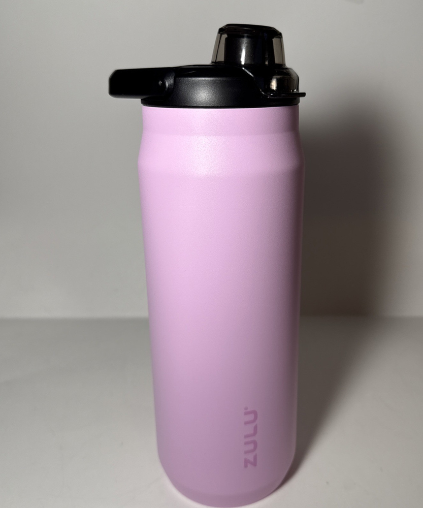 Zulu 32 oz Water Bottle with 3 Interchangeable Lids Pink