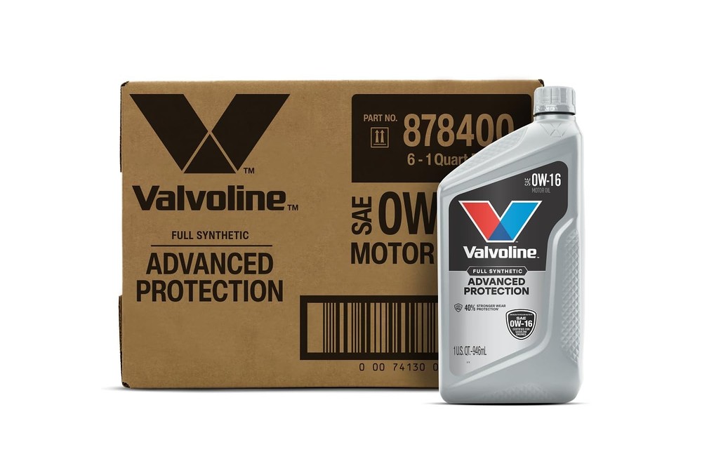 Valvoline Advanced Full Synthetic SAE 0W-16 Motor Oil 1 1 QT, Case of 6, Gold
