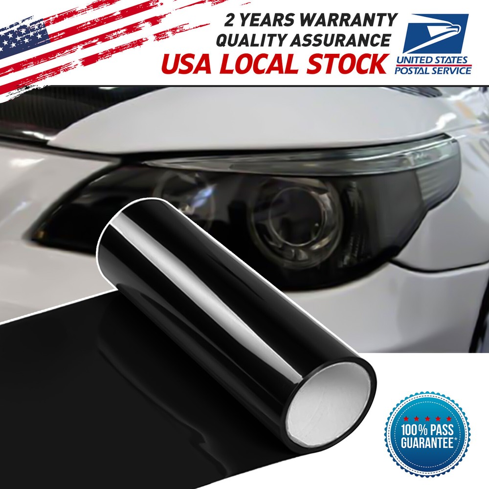 Black Gloss Light  Smoke Taillight Headlight Fog Light Film Vinyl Premium Glossy