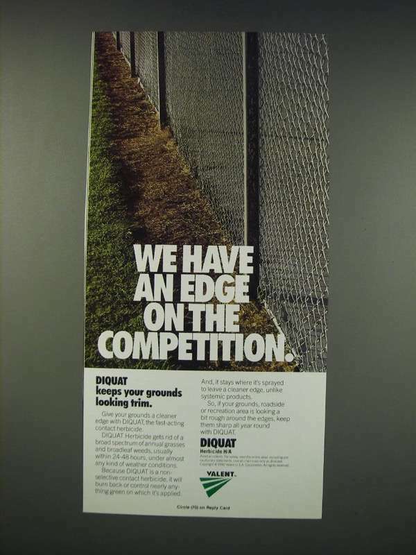 1990 Valent Diquat Ad - We have an edge on the competition