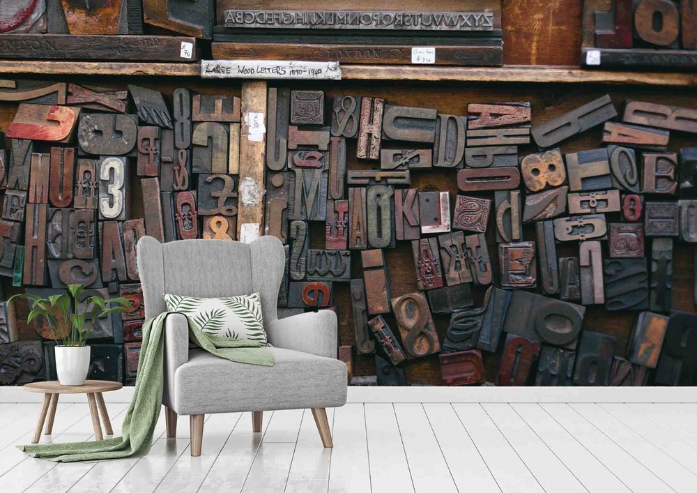 3D Vintage Text Symbol Wall Murals Wallpaper Murals Wall Sticker