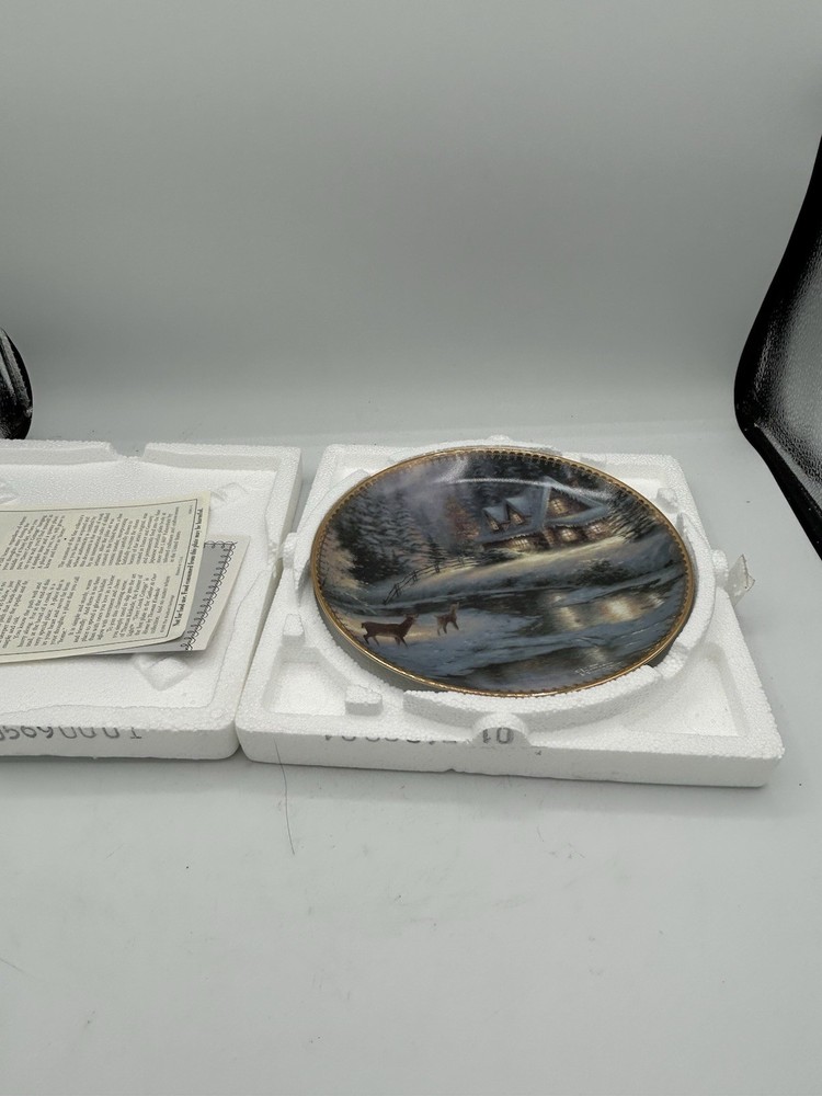 Bradford Exchange Thomas Kinkade Deere Creek Cottage Collectible Art with COA  