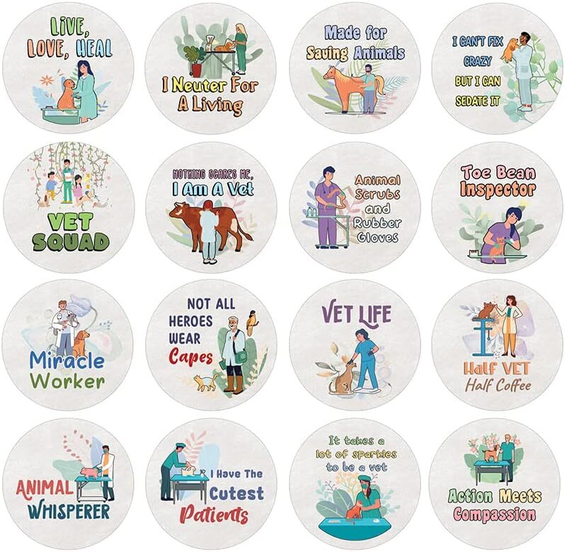 Awesome Vet Stickers (20 Sets X 16 Designs)
