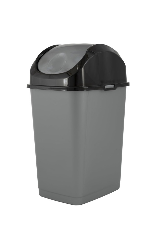 Superio Small 2.5 Gallon Plastic Trash Can with Swing Top Lid, Compact Slim W...