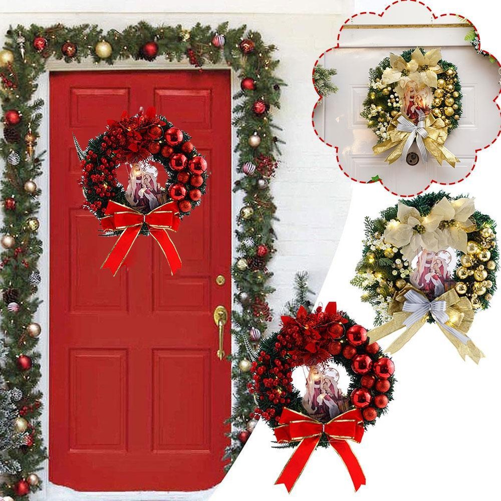 Christmas Wreath Props with Lights, Holy Christmas Wreath P3S9 _щ