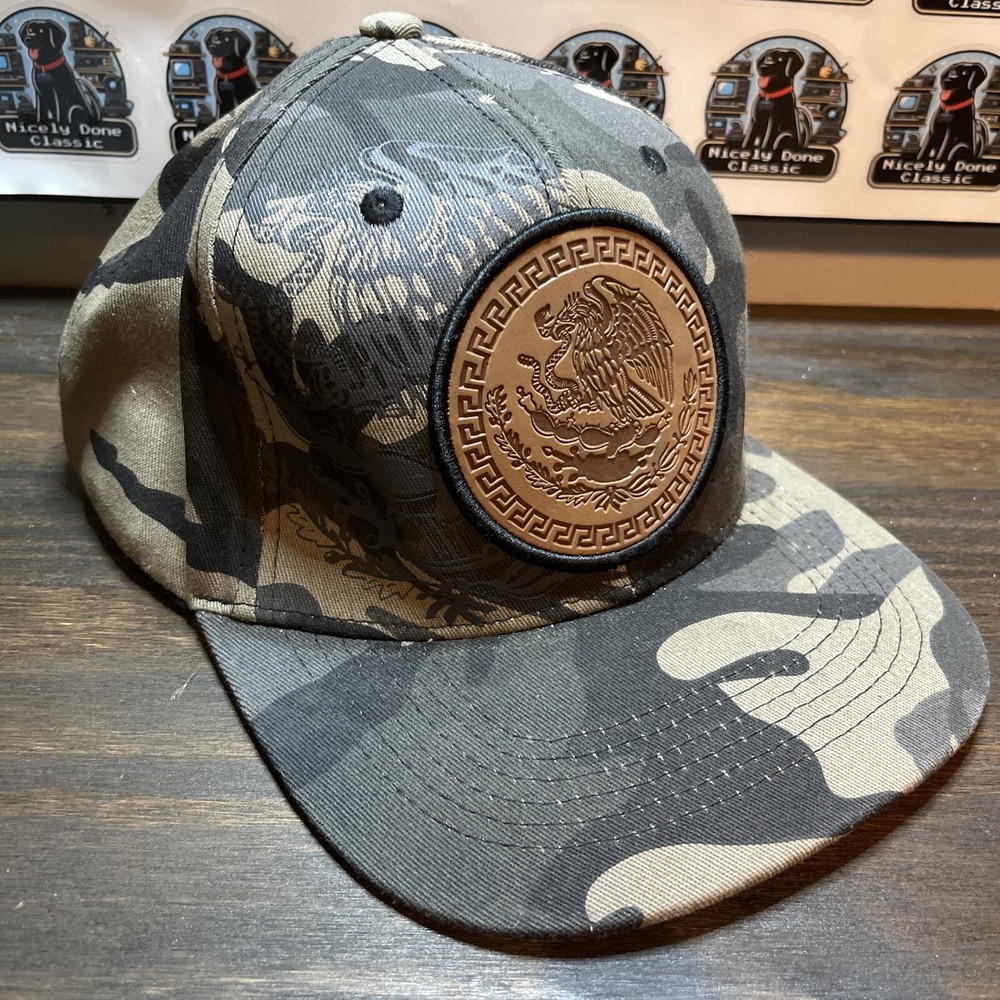 Mexican Federal Eagle Aguila Logo Flat Bill Snapback Baseball Cap
