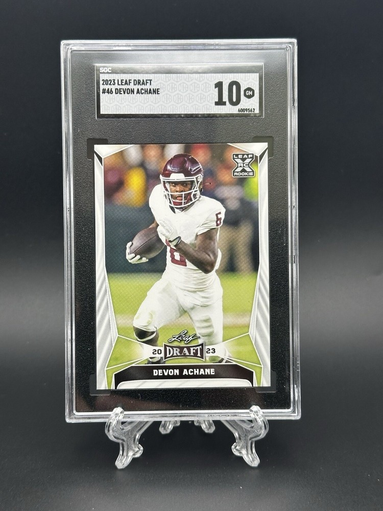 Devon Achane 2023 Leaf Draft #46 Miami Dolphins SGC 10 Gem Mint Rookie Card