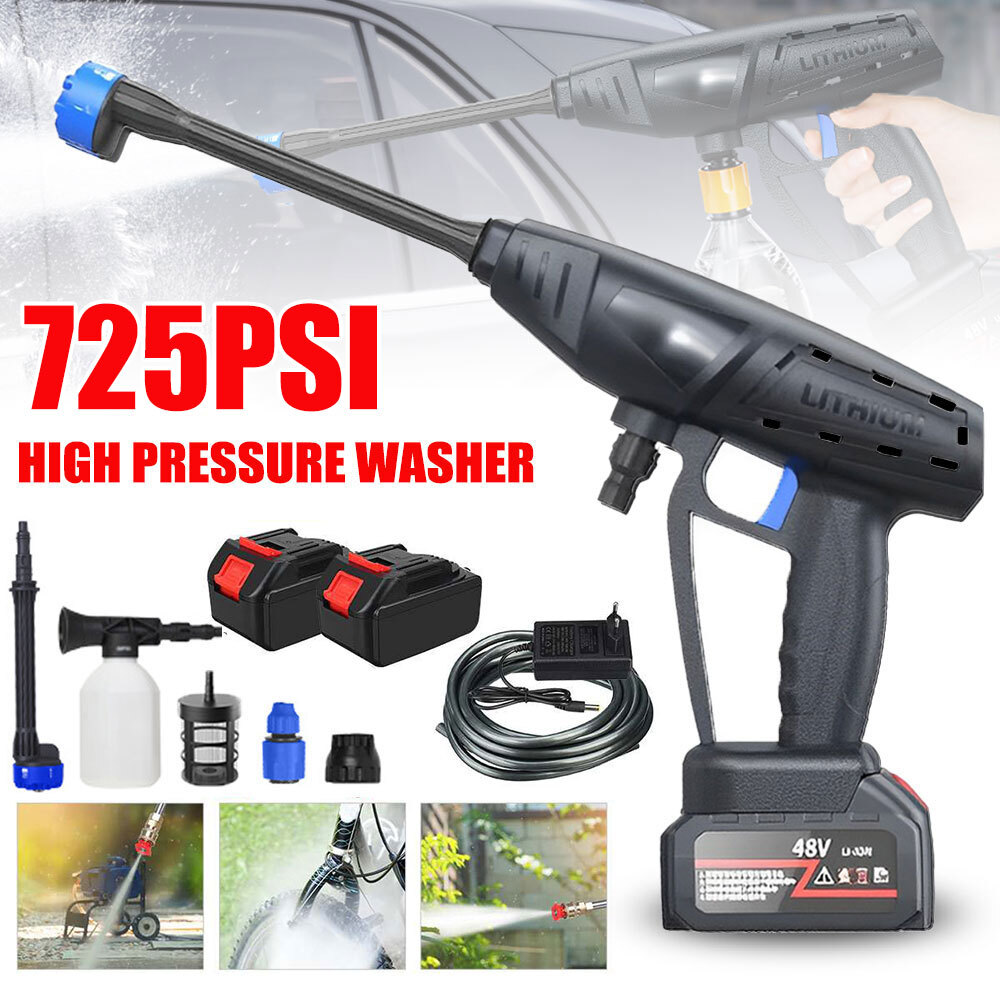 Cordless High-Pressure Washer with Spray Gun for Car and Home Cleaning
