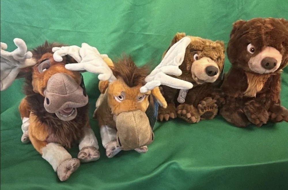 Disney Store Brother Bear Large Plush Set (4) - Koda, Kenai, Rutt & Tuke NWT