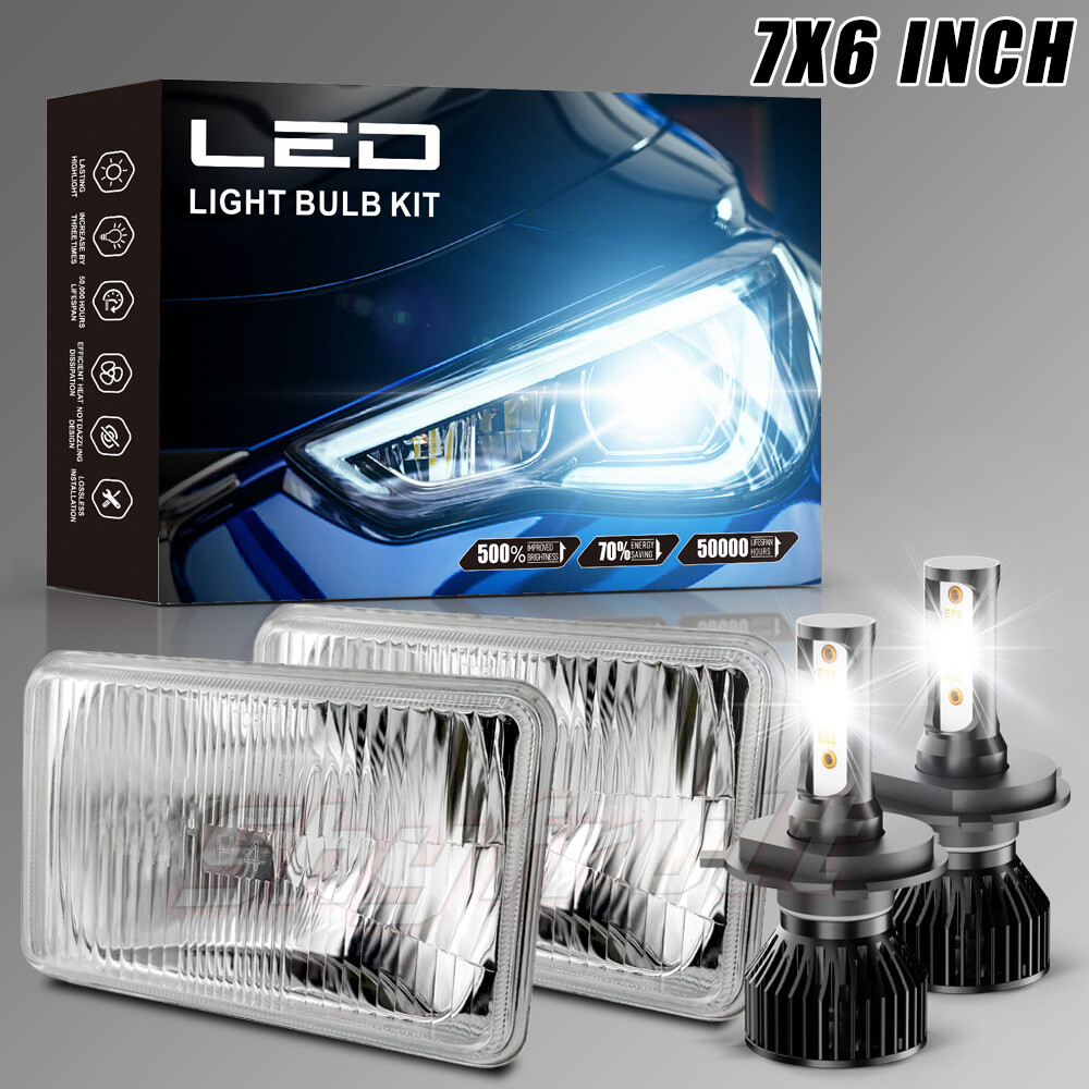 7x6 DOT LED Headlight Hi-Lo H4 Compatible with GMC C1500 C2500 C3500 K1500 S15 Pickup