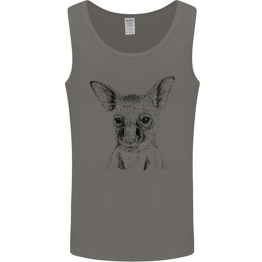 Baby Kangaroo Sketch Ecology Environment Mens Vest Tank Top