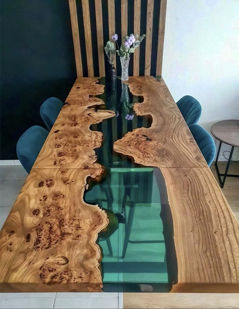 Epoxy Wood Table Custom Live Edge Wooden Epoxy Table Home Decor Dining Table