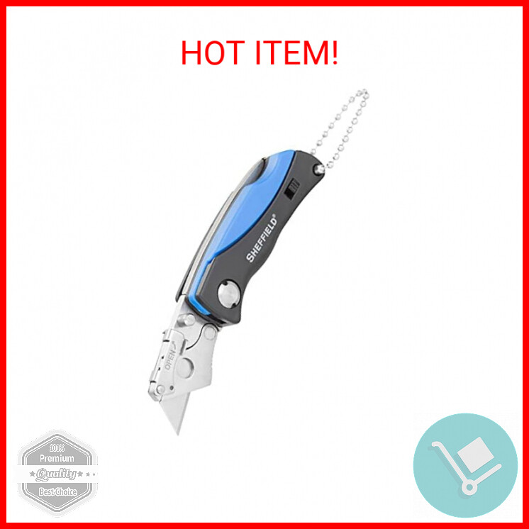 Sheffield 12125 Mini Lock Back Utility Knife with Quick-Change Razor Blades Includes 6 Blades
