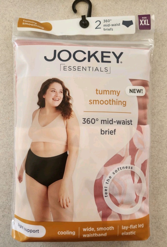 Jockey  Women's XXL Tummy Smoothing 360 Mid-Waist Briefs 2 PACKS  #10725