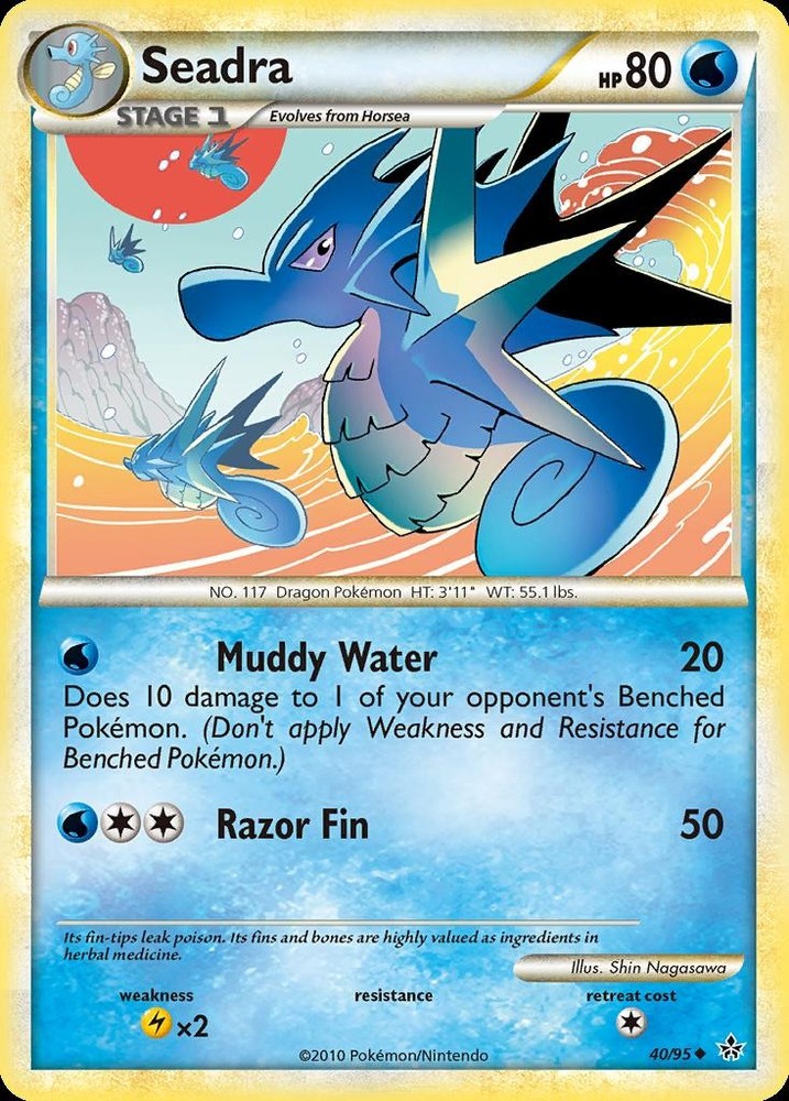 Pokemon Seadra 40/118 Unleashed LP Rare Trading Card