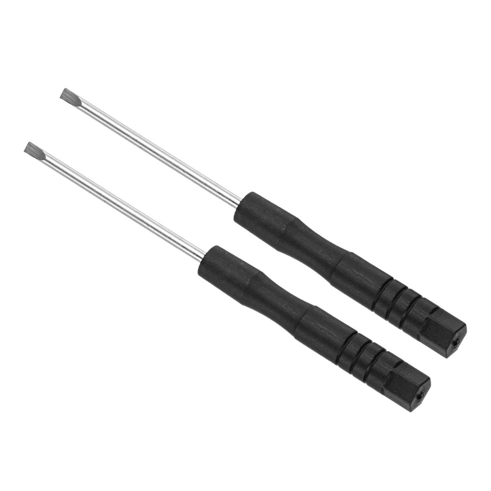 2pcsSmall Slotted Screwdriver 2.0mm 82mm Flat Screwdriver W Anti-slip Handle