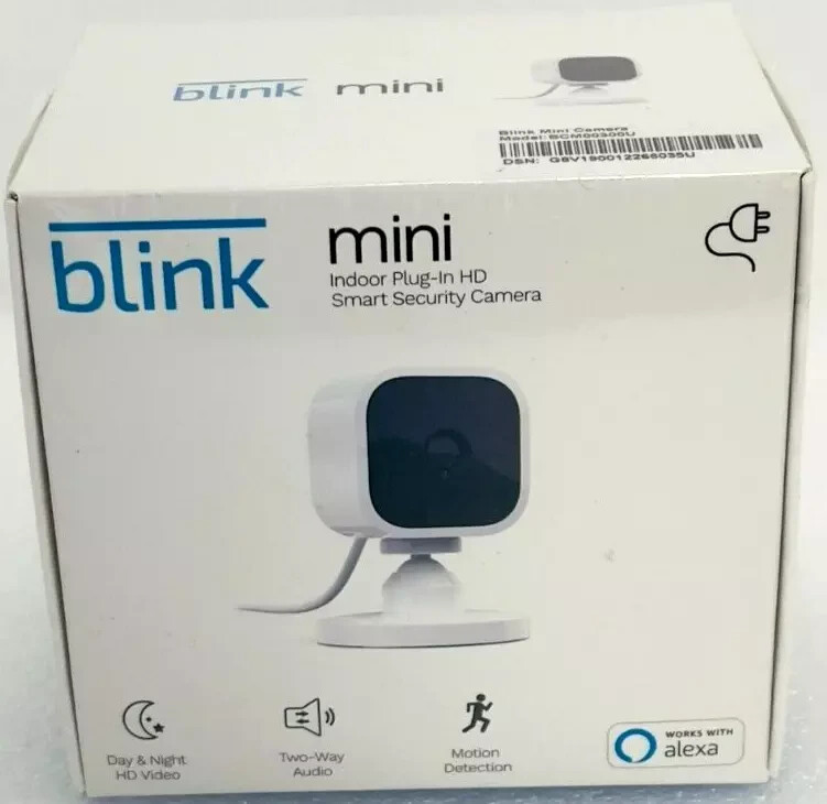 Blink Mini Indoor Smart Security Camera Plug-In Works with Alexa Free Shipping
