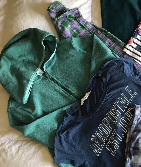 Lot Set Clothes Girl 13 14 Old Navy Uniqlo Aeropostale Flannel Shirts Hoodie