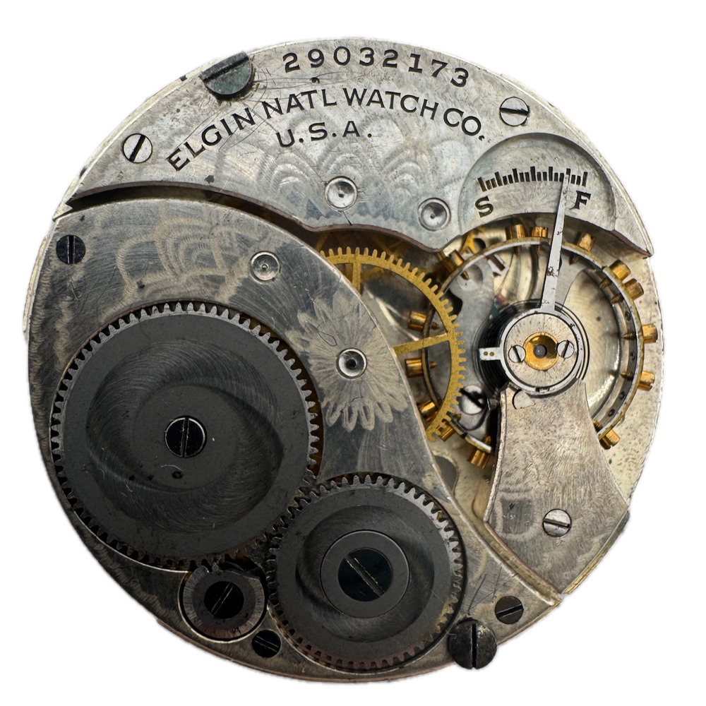 1926 Elgin 7 Jewel Antique Mechanical Pocket Watch Movement 303 USA 12s