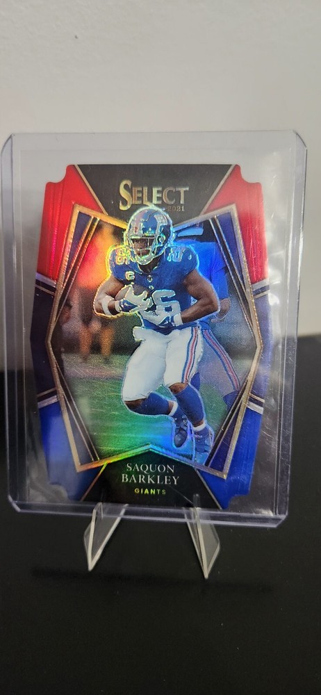 2021 Panini Select - Premier Level Red & Blue Prizm Die-Cut #126 Saquon Barkley