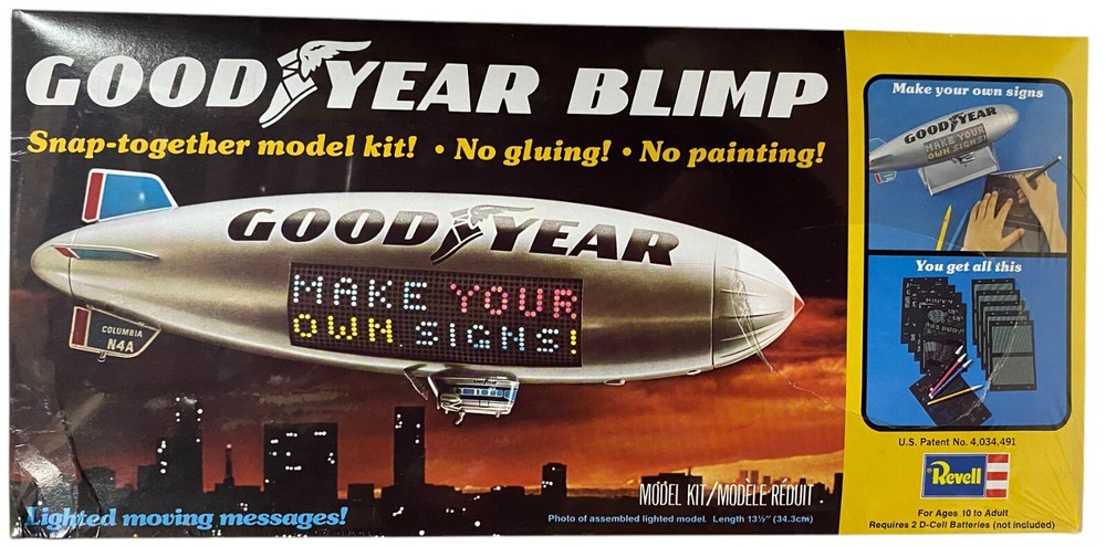 Revell GoodYear Blimp Vintage 1977 Snap Model Kit NEW FACTORY SEALED! Good Year-image