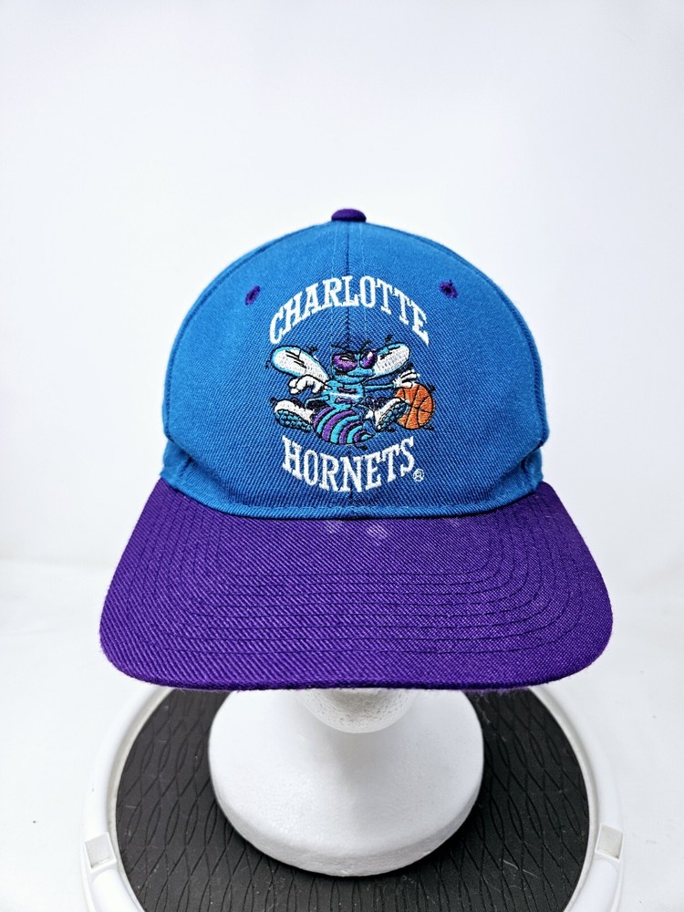 Vintage Charlotte Hornets Hat Adult Snapback Teal Competitor Logo 7 Spell Out
