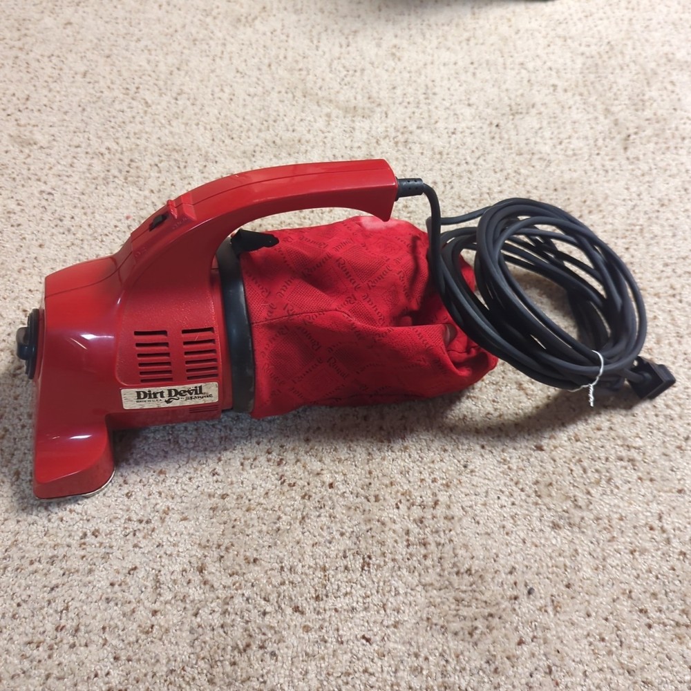 Vintage Dirt Devil Model 103 Hand Vac Red USA Made Tested Works